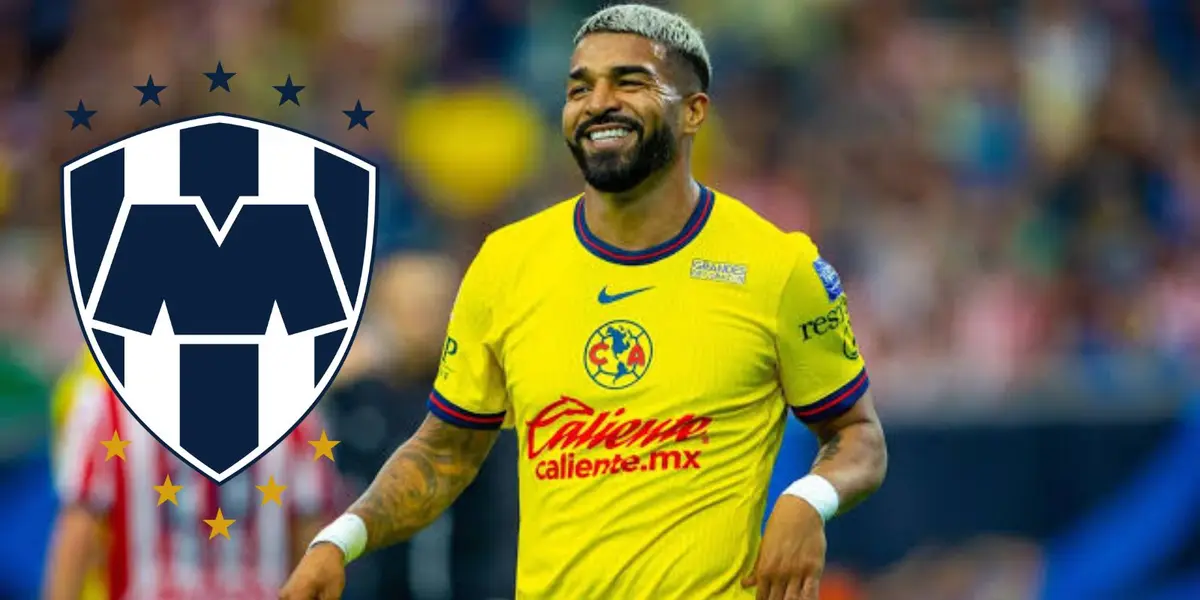 Aguirre con América y escudo de Rayados/FOTO: As México