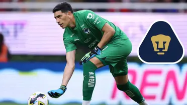 Andrada con Rayados y escudo de Pumas/FOTO: Goal