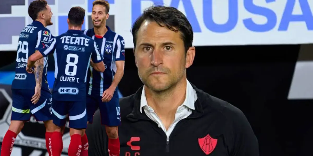 Belat San José y jugadores de Rayados/FOTO: Milenio