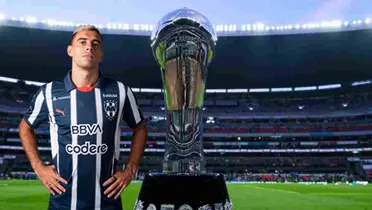 Berterame y trofeo de la Liga Mx/FOTO: Rayados