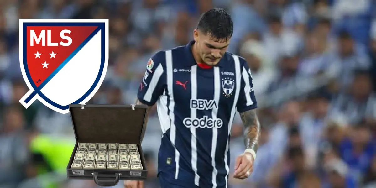 Brandon con Rayados y logo de la MLS/FOTO: Fútbol total