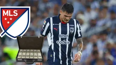 Brandon con Rayados y logo de la MLS/FOTO: Fútbol total