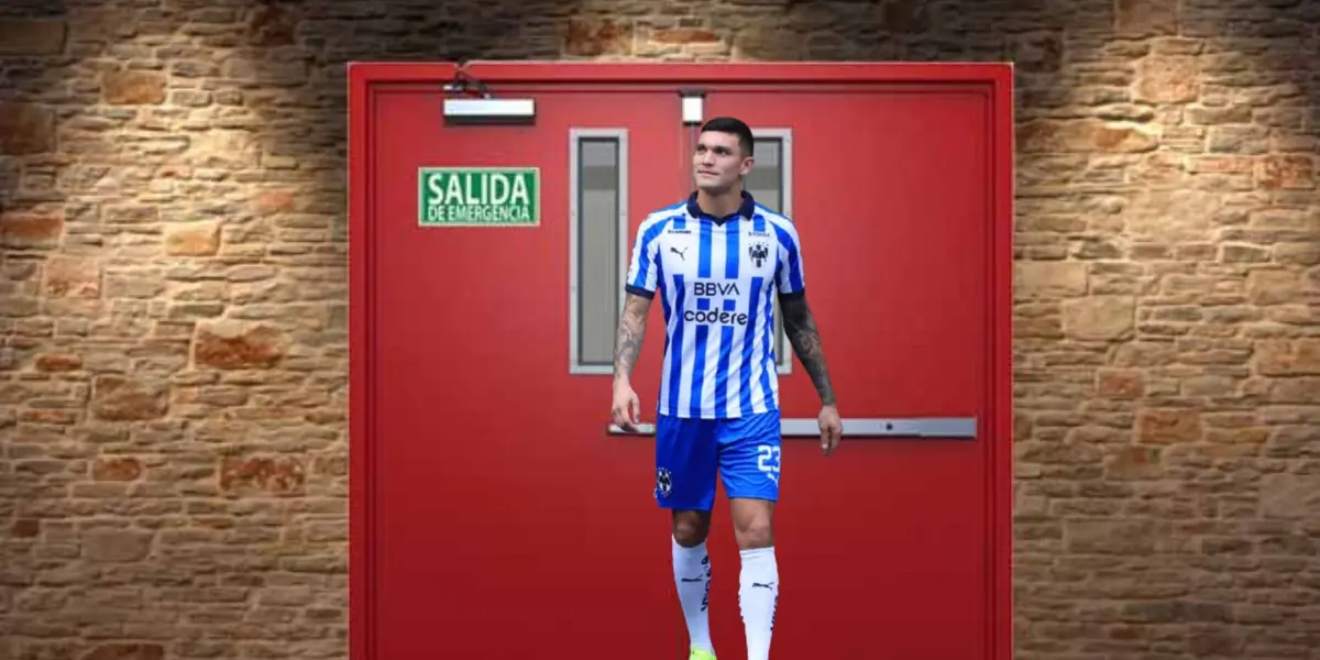 Brandon en la puerta de salida/FOTO: X Rayados