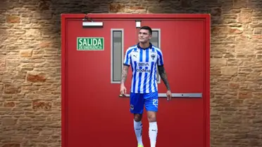 Brandon en la puerta de salida/FOTO: X Rayados