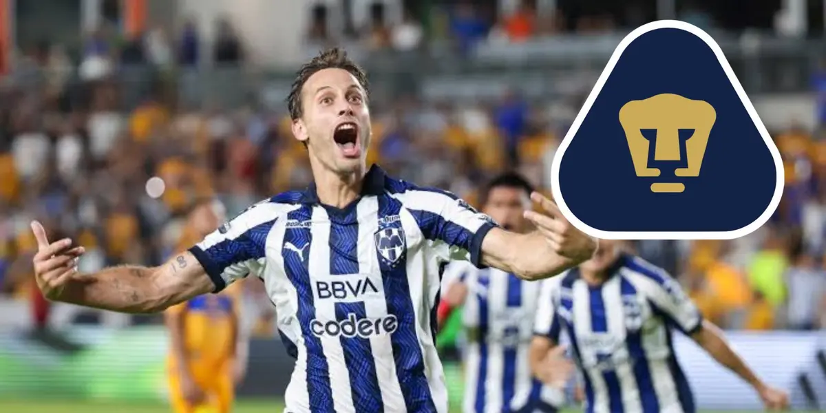 Canales con Rayados y escudo Pumas/FOTO: Fox Sports