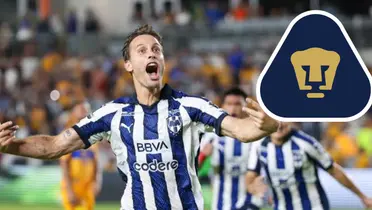 Canales con Rayados y escudo Pumas/FOTO: Fox Sports