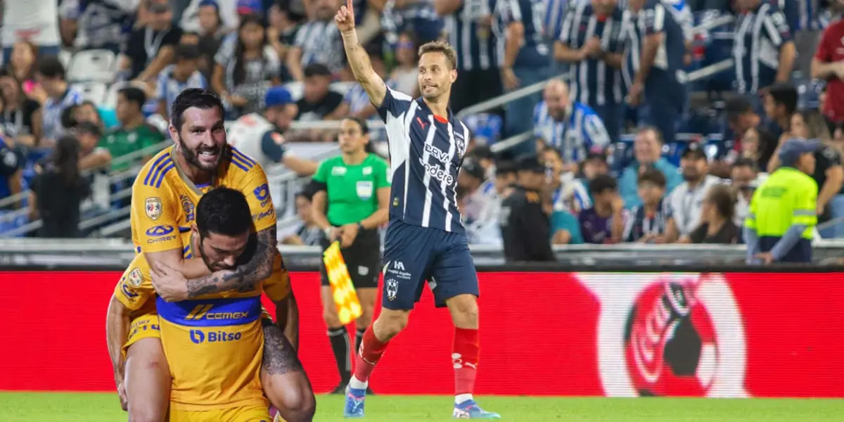 Canales con Rayados y jugadores de Tigres/FOTO: AS México