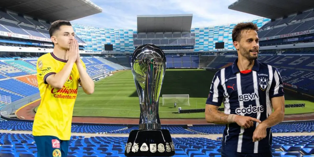 Canales y Fidalgo con el trofeo en Puebla/FOTO: Rayados