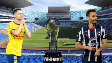 Canales y Fidalgo con el trofeo en Puebla/FOTO: Rayados