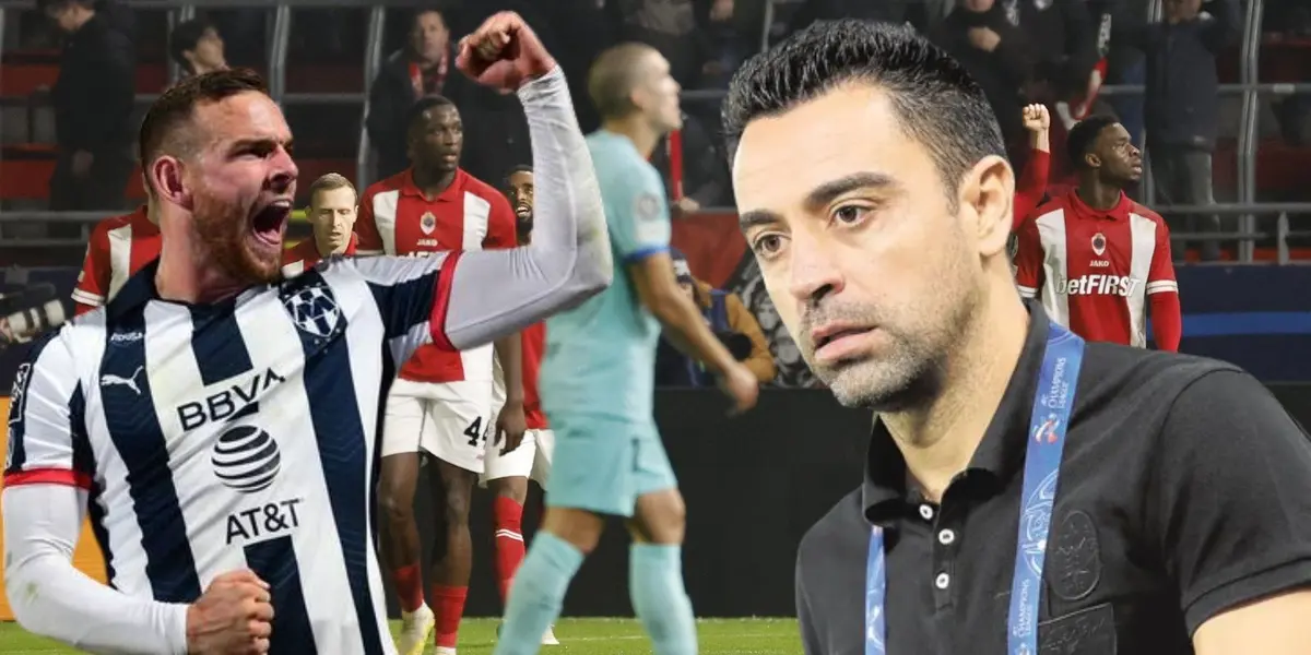 Como lo mostro en su paso con Monterrey, la reacción de Xavi Hernández tras el golazo de Vincent Janssen al Barcelona