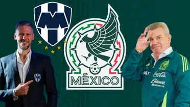 Demichelis y Aguirre con el escudo del Tricolor y Rayados/FOTO: Récord