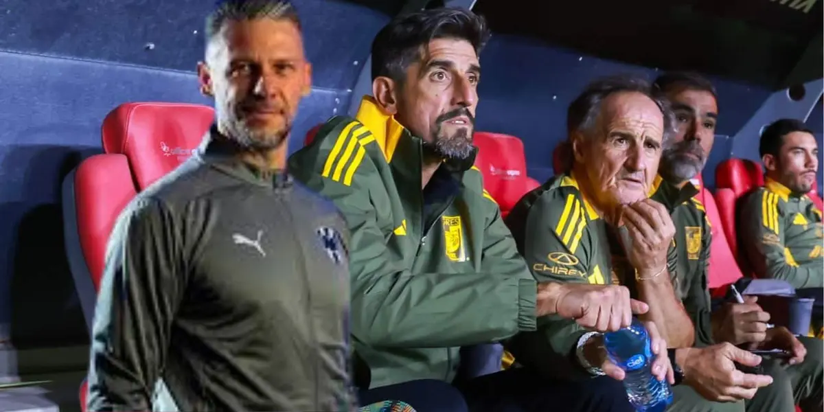 Demichelis y banca de tigres/FOTO: Rayados