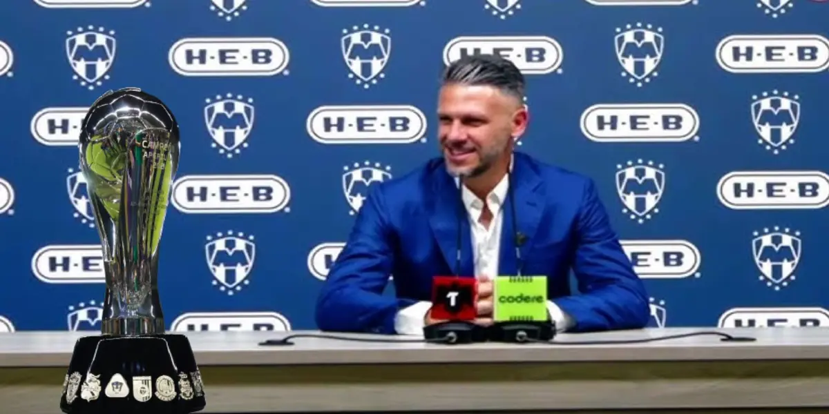 Demichelis y el trofeo de la liga mx/FOTO: Pizarra deportiva