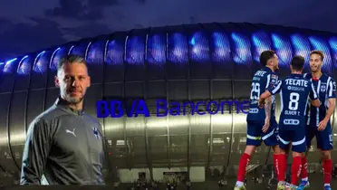 Demichelis y jugadores de Rayados en el BBVA/FOTO: Rayados Youtube