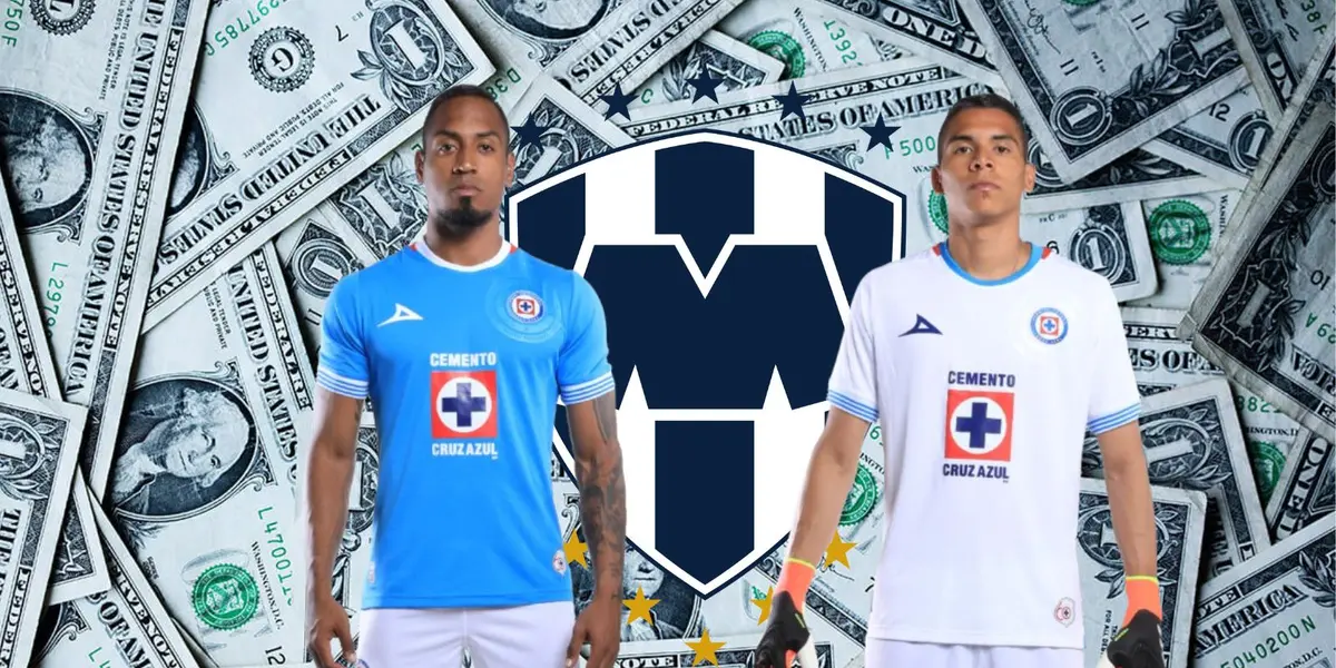 Ditta y Mier con el escudo de Rayados/FOTO: Cruz Azul