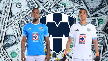 Ditta y Mier con el escudo de Rayados/FOTO: Cruz Azul