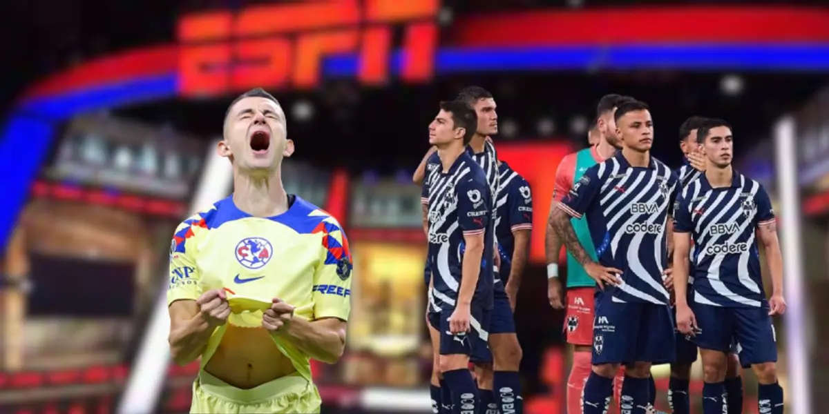 Fidalgo y jugadores de Rayados en ESPN/FOTO: ESPN