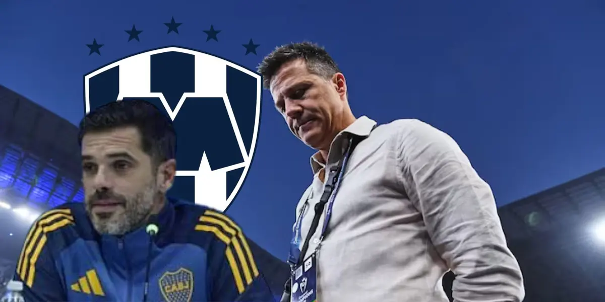 Gago y Tato Noriega con escudo de Monterrey/FOTO: AS México