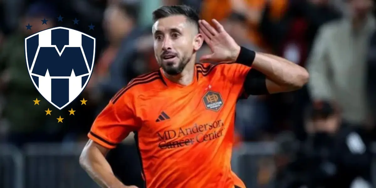 HH con el Houston Dynamo y escudo de Monterrey/FOTO: Récord