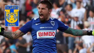 Jona con Rayados y escudo de Tigres/FOTO: El Universal