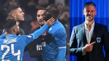 Jugadores de Milan y Napoli discuten, a la derecha, Demichelis (Fuente: Clarín y Rayados)