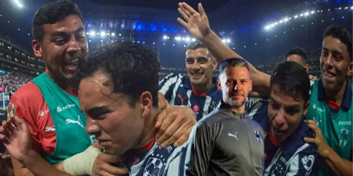 Jugadores de Rayados y Demichelis/FOTO: Azteca Deportes