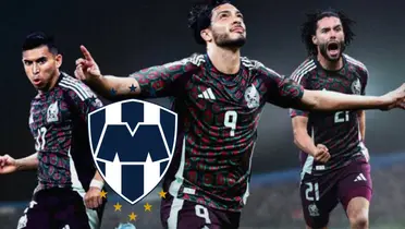 Jugadores de Selección y escudo de Monterrey/FOTO: El Economista