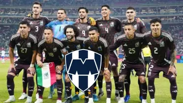 Jugadores de Selección y escudo de Rayados/FOTO: Récord