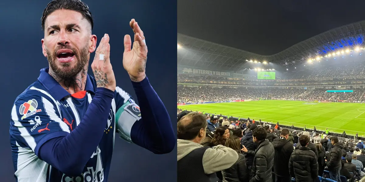 La afición de Rayados respondió con creces al debut de Sergio Ramos con Monterrey | Foto: X @rayados