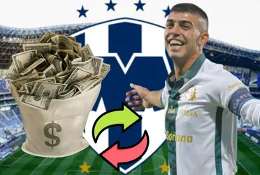 La nueva cifra que pide Santos Laguna a Rayados por la ficha de Juan Brunetta