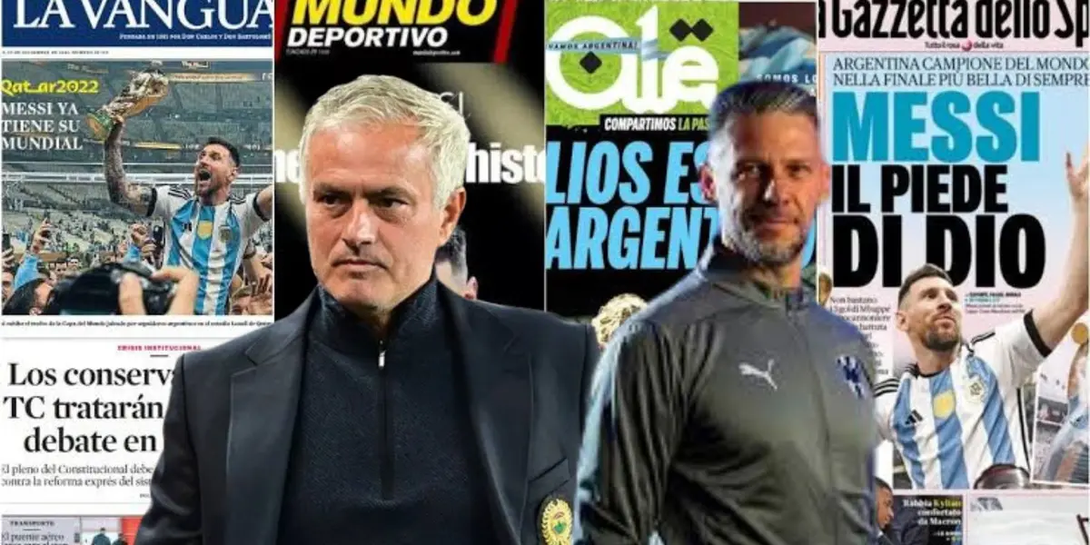 Mou y Demichelis con prensa argentina/FOTO: La Vanguardia