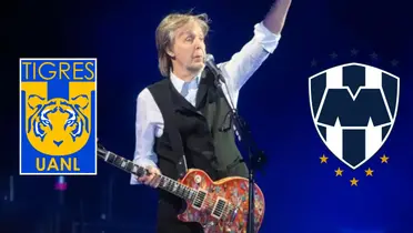 Paul mccartney con logo de Tigres y Rayados/FOTO: Wikipedia