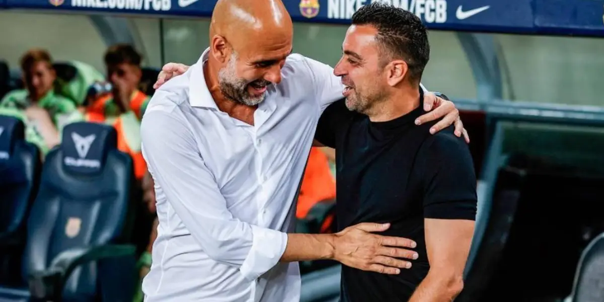 Pep Guardiola y Xavi Hernández - Foto: Getty