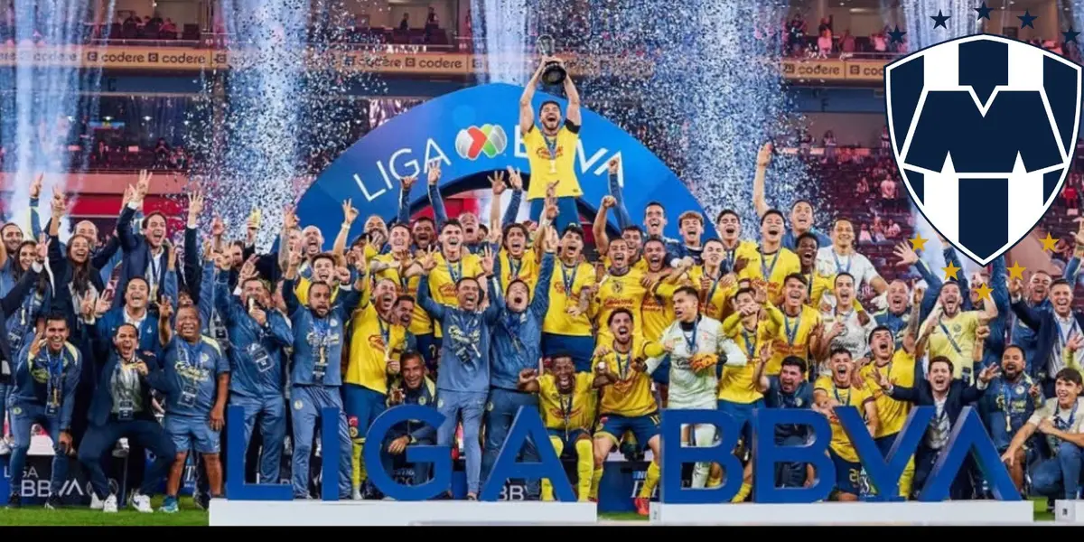 Rayados con América festejando el título/FOTO: Club América