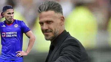 Salcedo con Cruz Azul y Demichelis/FOTO: Mexsport