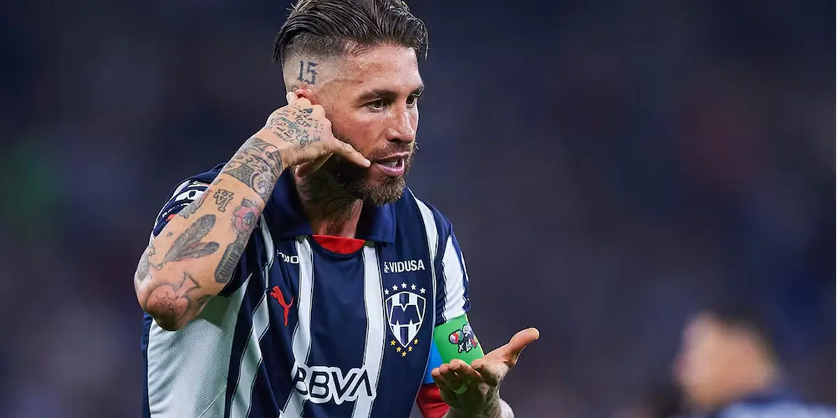 Sergio Ramos celebra su primer gol con Rayados. (Fuente: Mexsport)