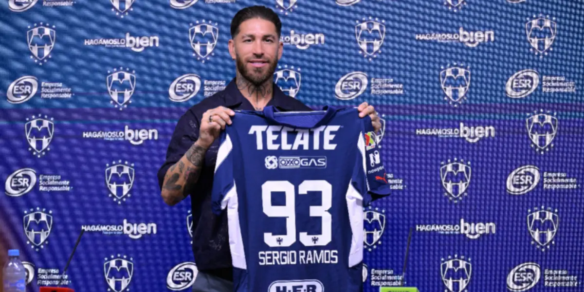 Sergio Ramos en la presentación del combinado de Rayados (Fuente: Mexsports)