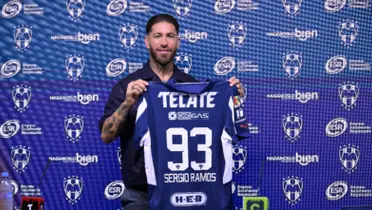 Sergio Ramos en la presentación del combinado de Rayados (Fuente: Mexsports)