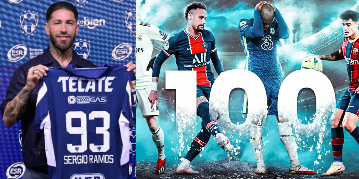 Sergio Ramos presentado, a la derecha, jugadores que valen 100 millones (Fuente: Mexsports y Marca)