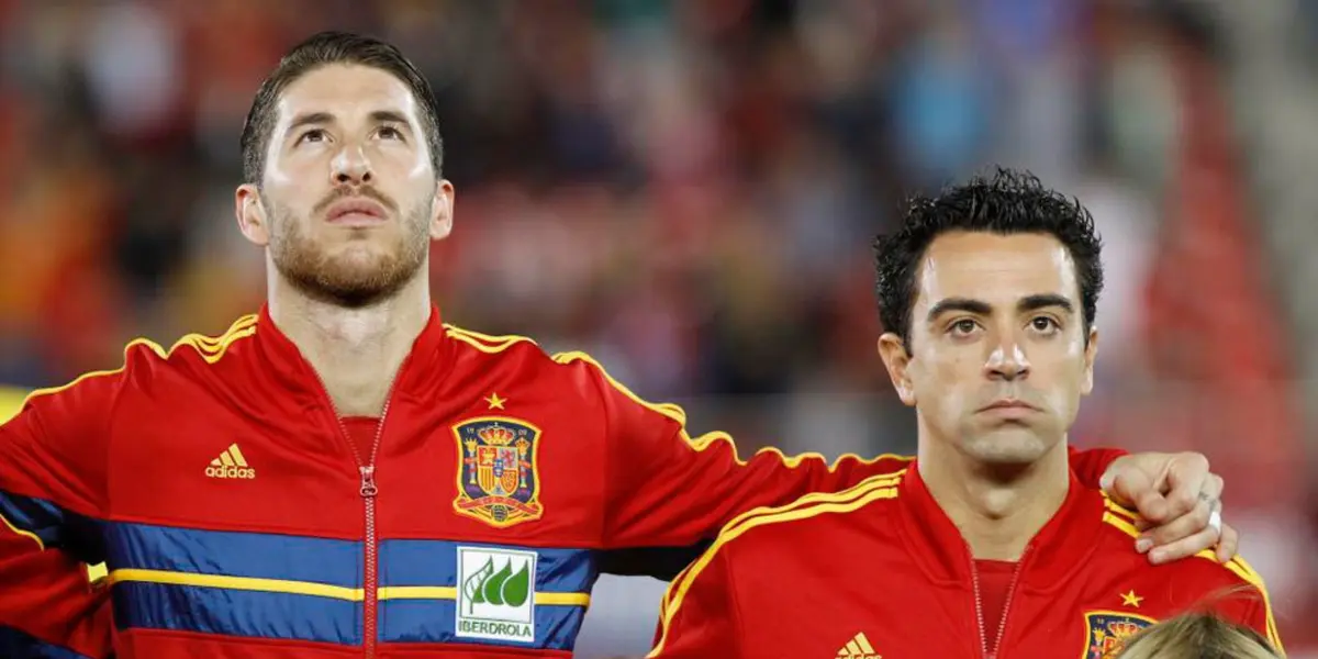 Sergio Ramos y Xavi Hernández coincidieron como compañeros en la Selección Española | Foto: Marca