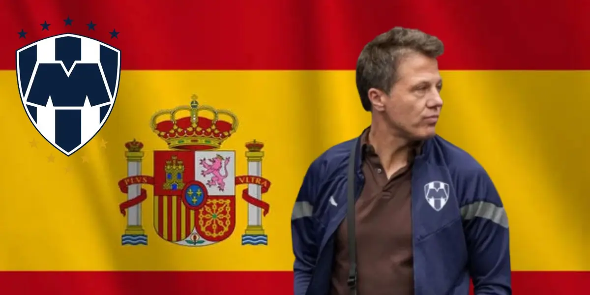 Tato con bandera de España y Rayados/FOTO: Mexsport