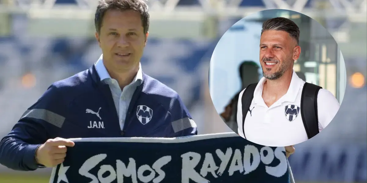 Tato Noriega y Martín Demichelis. Foto: redes de Rayados.