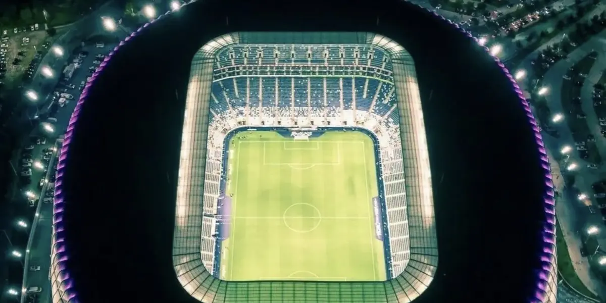 Toma aérea del Estadio BBVA que ya no tiene localidades / @Rayados